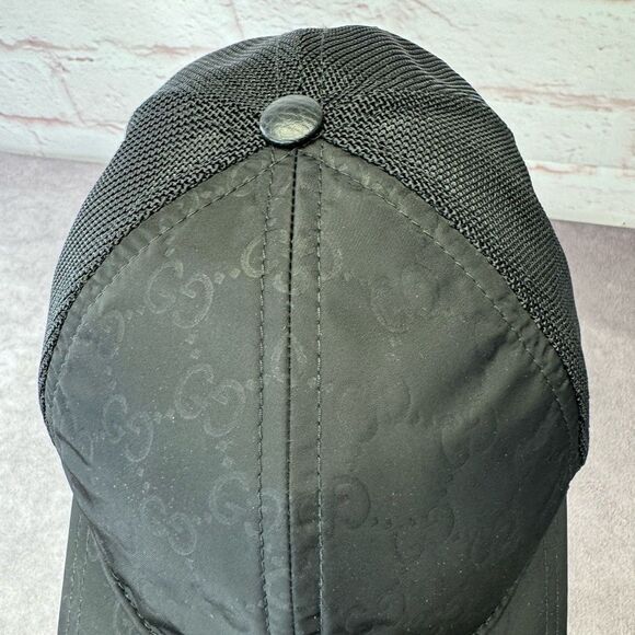 Gucci Black Gg Mesh Baseball Cap Hat Small - Picture 9 of 16